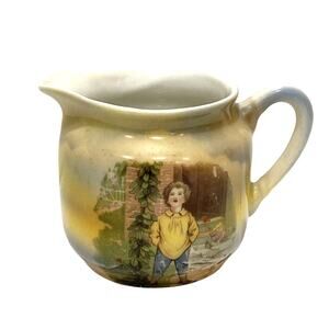 Antique Jack & the Beanstalk creamer 1910's by Three Crown China in Germany